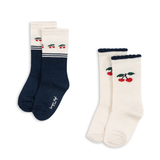 Konges Slojd Jacquard 2 Pack Socks - Cherry