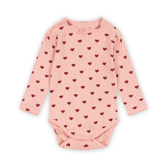 Konges Sløyd Minnie Long Sleeve Bodysuit Amour Rouge