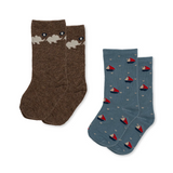 Konges Sløjd 2 Pack Lapis Socks Elephant/Boat