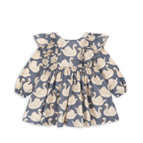 Konges Slojd Evia Long Sleeve Bow Dress Swan