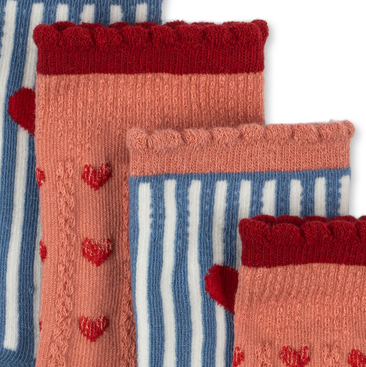 Konges Sløjd 2 Pack Jacquard Socks Heart Mix