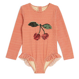 Konges Sløjd Jade Long Sleeve Swim Suit Glitter Stripe