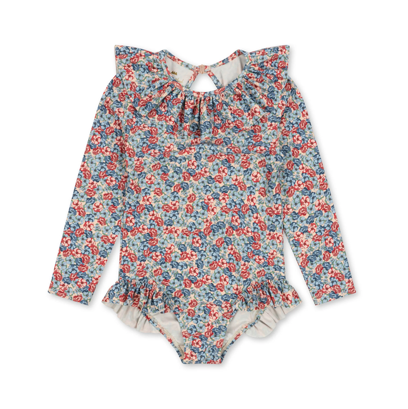 Konges Sløjd Manuca Long Sleeve Swim Suit Rosie Blue