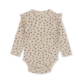 Konges Sløjd Sui Frill Round Neck Bodysuit Peonia Rose