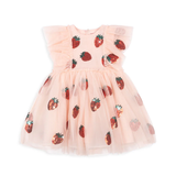 Konges Slojd Yvonne Frill Dress Strawberry Rose