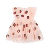 Konges Slojd Yvonne Frill Dress Strawberry Rose