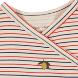 Konges Sløjd Basic Kimono Onesie Stripe Tricolore Petit