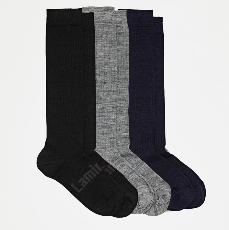 Lamington Adult Merino Wool Knee High Sock - Grey