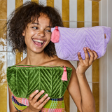Kip & Co Lilac Velvet Toiletry Bag