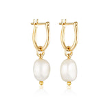 Linda Tahija Baroque Pearl Basic Hoop Earrings - Gold