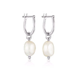 Linda Tahija Baroque Pearl Basic Hoop Earrings - Silver