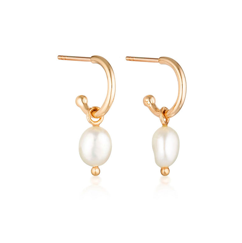 Linda Tahija Baroque Pearl Core Hoop Earrings - Gold