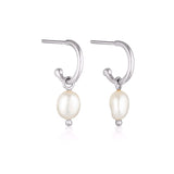 Linda Tahija Baroque Pearl Core Hoop Earrings - Silver