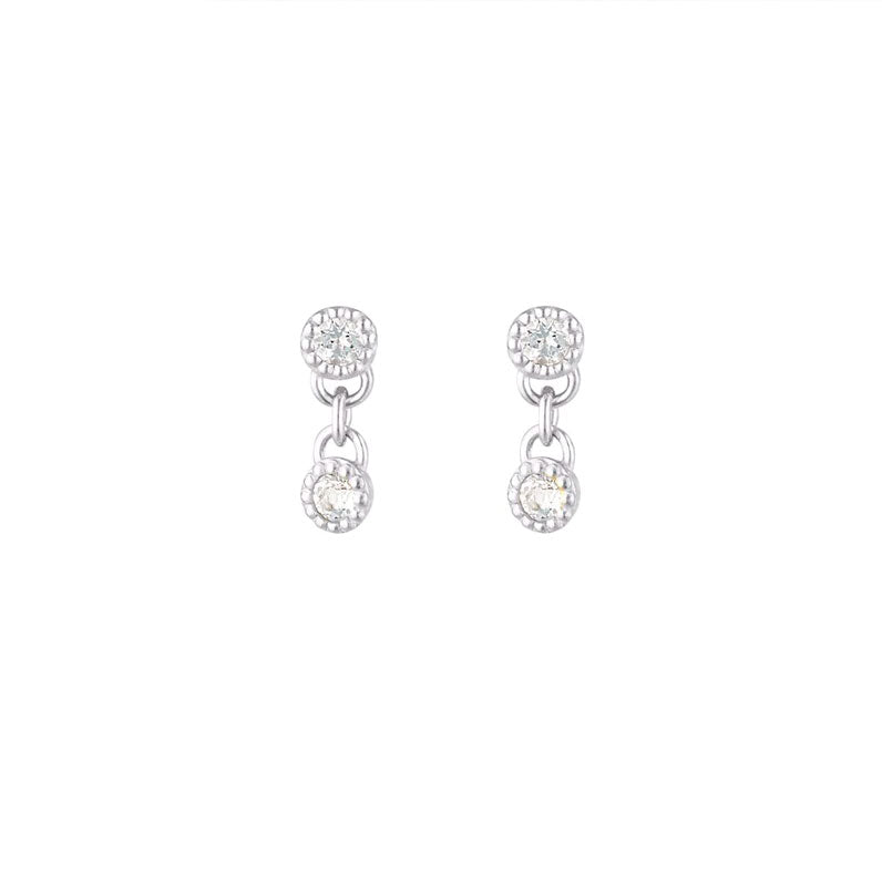 Linda Tahija Meteor Stud Earrings - Silver/White Topaz