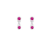 Linda Tahija Meteor Stud Earrings - Silver/Ruby