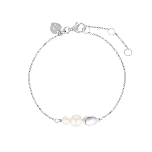 Linda Tahija Brook Pearl Bracelet Silver