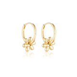 Linda Tahija Daisy Huggie Hoop Earrings Gold