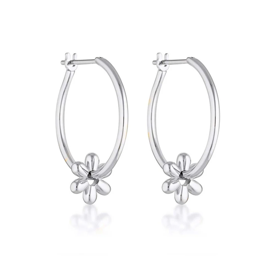 Linda Tahija Daisy Willpower Hoop Earrings Silver