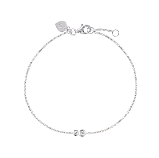 Linda Tahija Duo Bracelet - White Topaz Silver