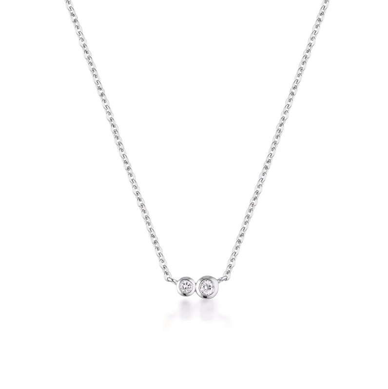 Linda Tahija Duo Necklace - White Topaz Silver