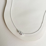 Linda Tahija Form Necklace - White Topaz Silver