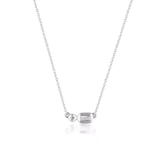 Linda Tahija Form Necklace - White Topaz Silver