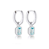 Linda Tahija Gemme Huggie Silver Earrings - Blue Topaz