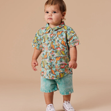 Goldie & Ace Holiday Linen Shirt Dino Jungle