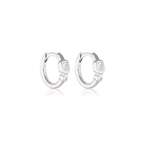 Linda Tahija Form Huggie Earrings - White Topaz Silver