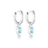 Linda Tahija Raya Huggie Earrings - Blue Topaz Silver