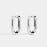 Luv Aj Chain Link Huggies- Silver