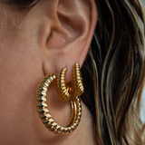 Luv Aj Ridged Marbella Hoops- Gold