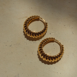 Luv Aj Ridged Marbella Hoops- Gold