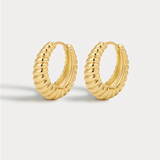 Luv Aj Ridged Marbella Hoops- Gold
