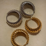 Luv Aj Ridged Marbella Hoops- Silver