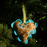 Sage & Clare Magnolia Cotton Heart Decoration - Turquoise