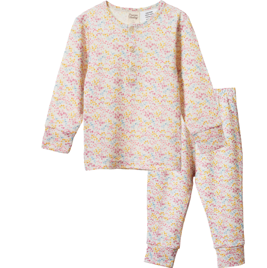 Nature Baby Merino Long Sleeve Pyjamas Wildflower Mountain Print
