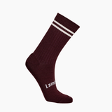 Lamington Womens Merino Wool Crew Sock - Maroon