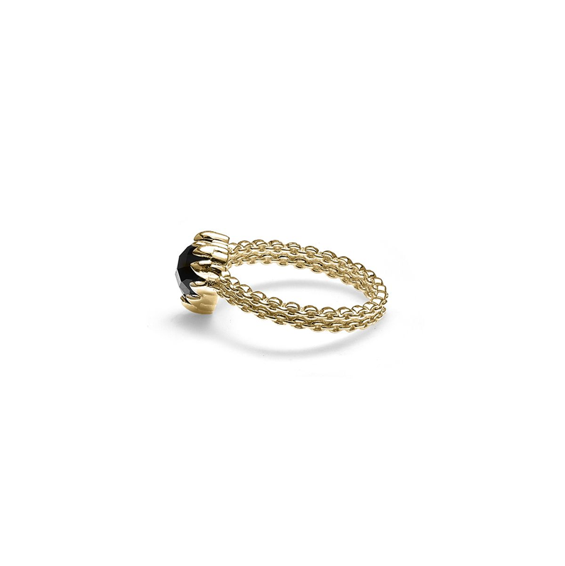 Stolen Girlfriends Club Mini Claw Ring Onyx - Gold