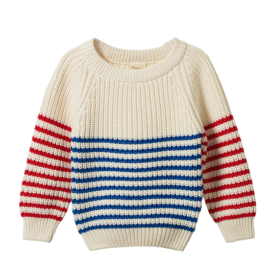 Nature Baby Billy Jumper - Mariner / Red Sailor Stripe