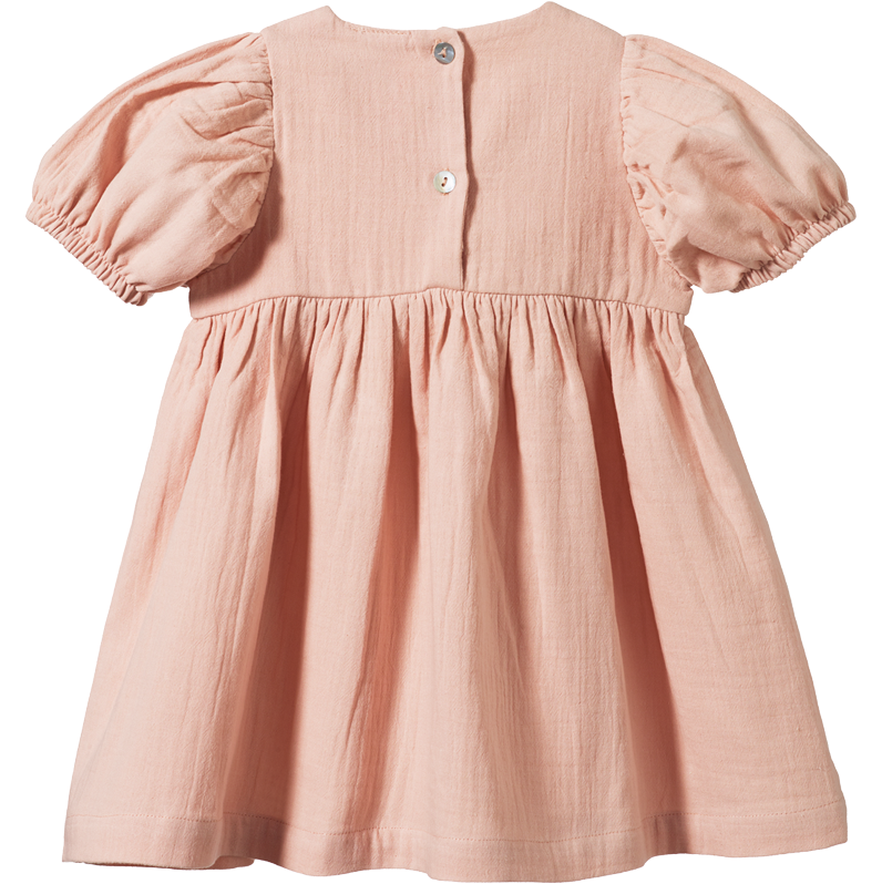 Nature Baby Albertine Dress Rose Dust Crinkle