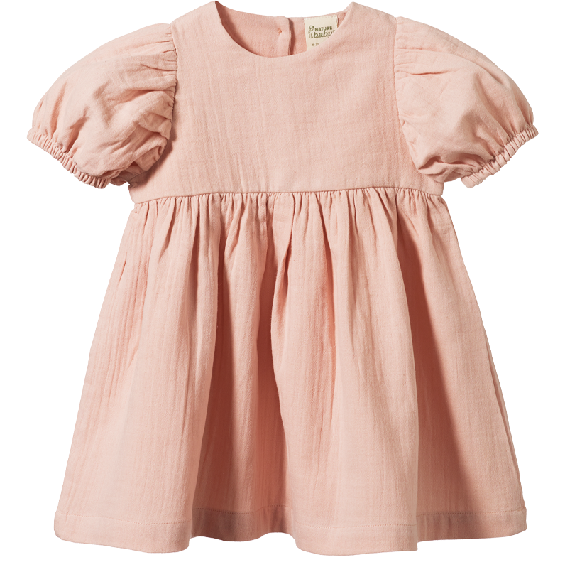 Nature Baby Albertine Dress Rose Dust Crinkle