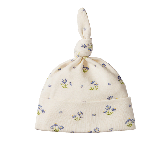 Nature Baby Cotton Knotted Beanie - Daisy Daze