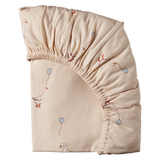 Nature Baby Fitted Sheet Jersey - Goose Lullaby Print