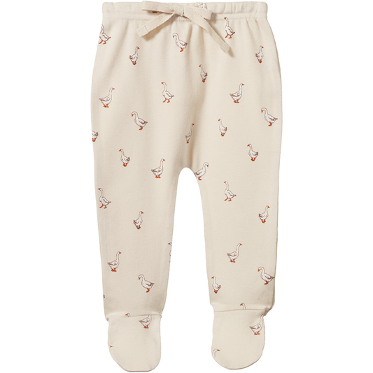 Nature Baby Cotton Footed Rompers Goosey Print