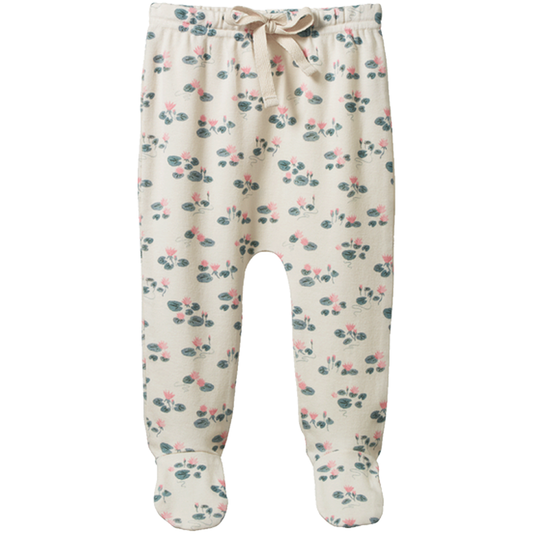 Nature Baby Cotton Footed Rompers Waterlilies