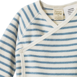 Nature Baby Kimono Jacket Terry - Powder Blue Sailor Stripe