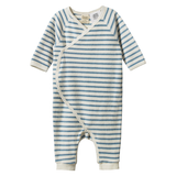 Nature Baby Terry Kimono Stretch and Grow Powder Blue Sailor Stripe