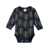 Nature Baby Long Sleeve Stretch Jersey Bodysuit Bramblewood Print