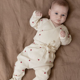 Nature Baby Long Sleeve Kimono Bodysuit Radish Print